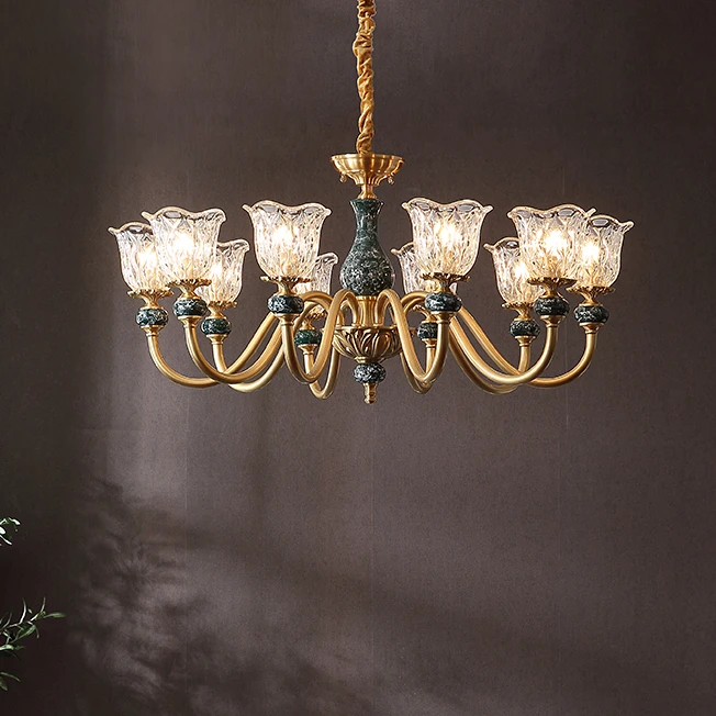 全铜陶瓷美式吊灯创意个性欧式餐厅温馨浪漫卧室简约大气客厅灯具