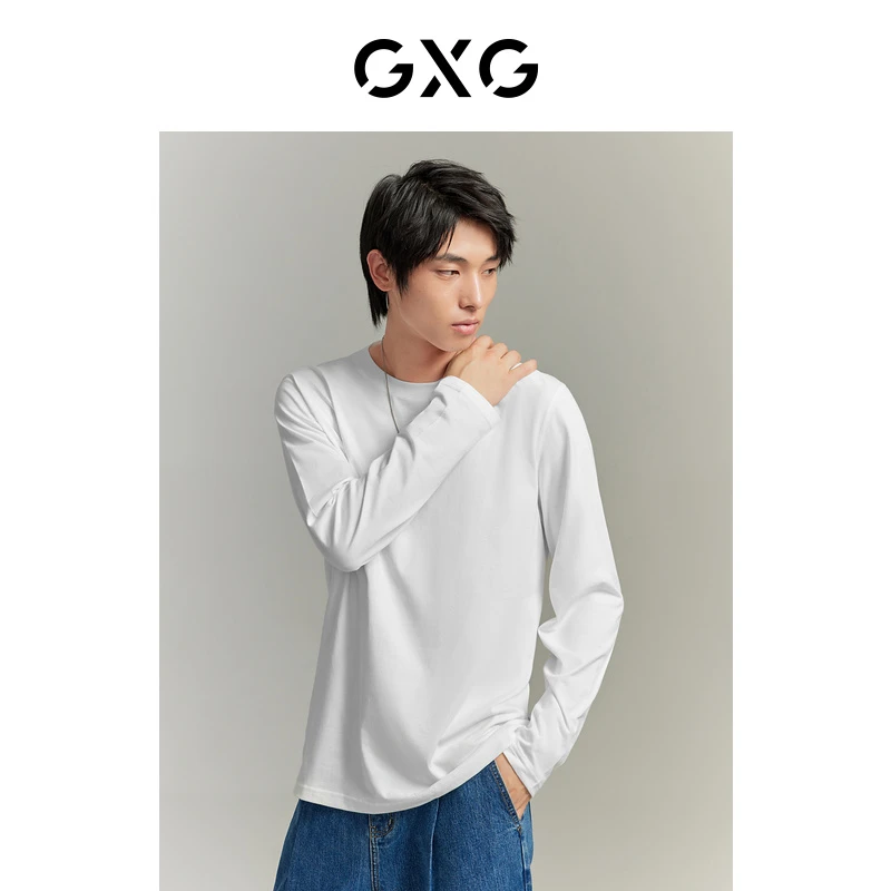 GXG男装 经典款多色打底长袖圆领T恤 2023年秋季新品#GED13418645
