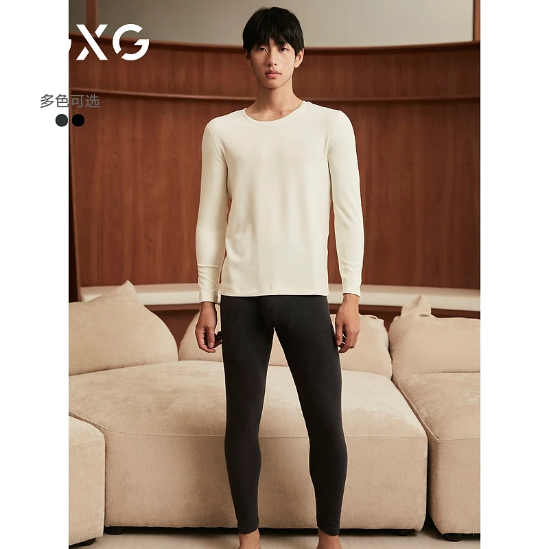 GXG男士秋冬季加厚保暖打底棉毛裤高弹无束缚修身#G24DNY5005