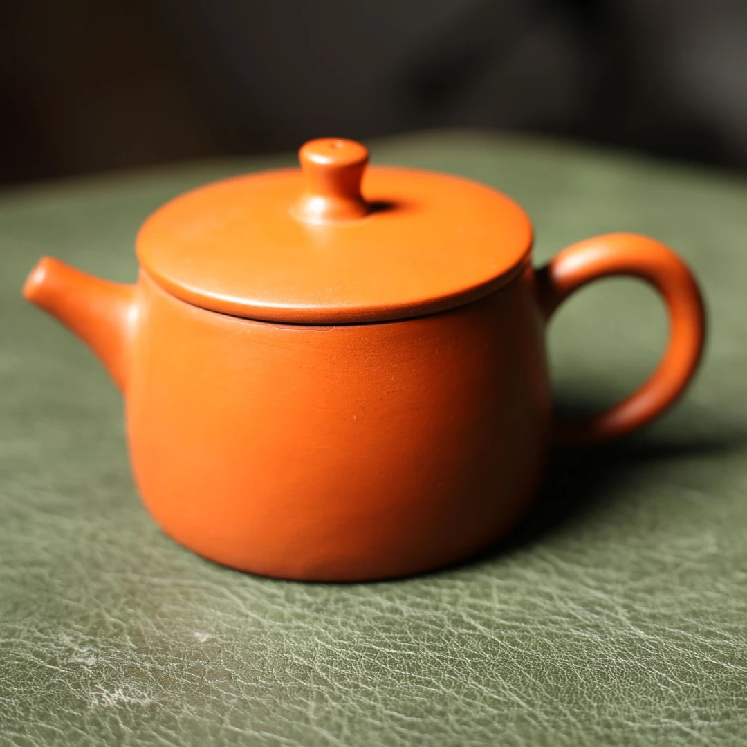 原矿朱泥汉瓦壶直桶身大开口阔口茶壶