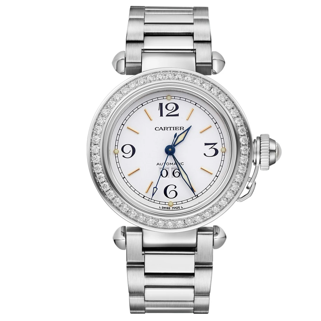 99新 Cartier/卡地亚 帕莎系列W31044M7腕表/后镶钻名表/tm11419