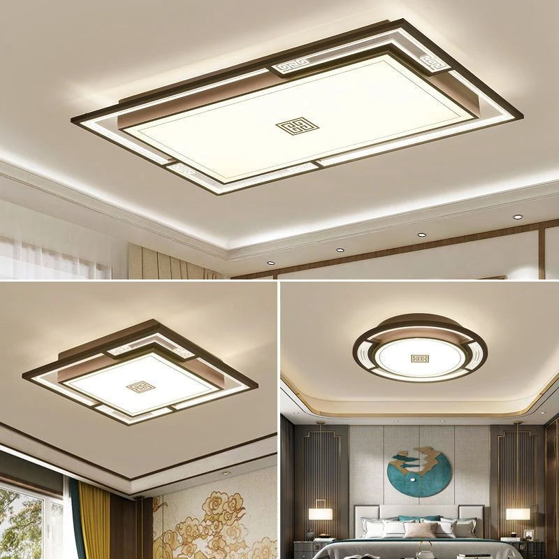 【菲菲家】新中式客厅吸顶灯长方形led灯具卧室新款餐厅灯简约现