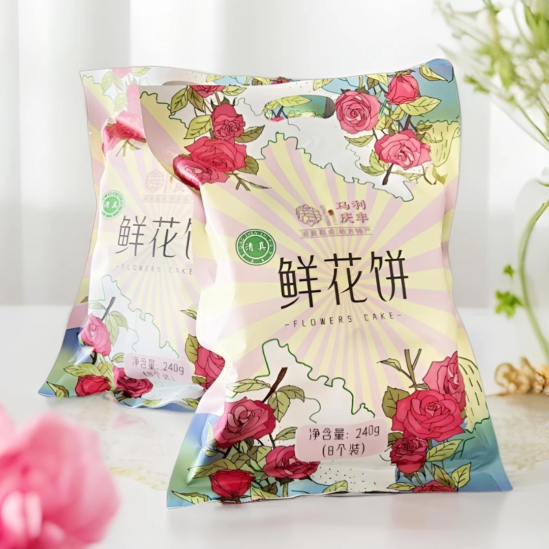 马利庆丰30克8个装 云南经典清真鲜花饼 特产休闲零食茶点早餐