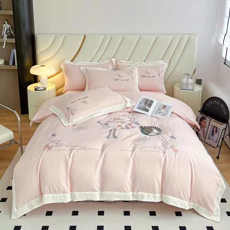 1536    四件套床上用品锦锈花浅粉