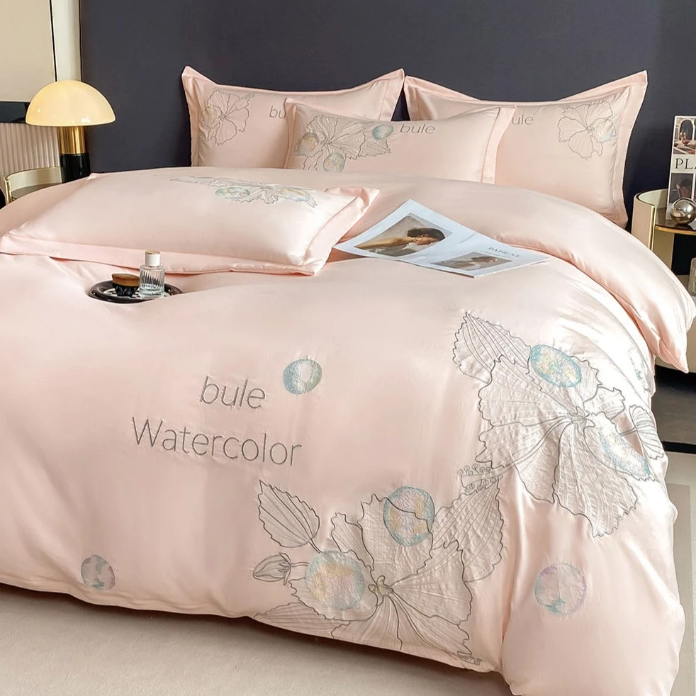 566四件套床单被套罩床上用品多巴胺气泡  仙女粉轻奢