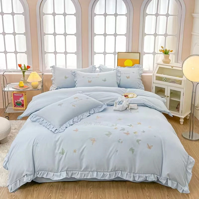 157   蝶羽蓝色四件套