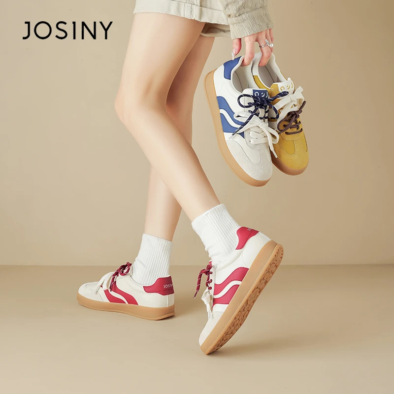 卓诗尼休闲时尚板鞋2025秋季新款圆头德训鞋小众复古百搭运动女鞋