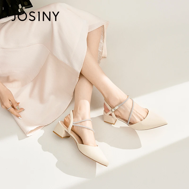 卓诗尼2024夏季新品仙女风时尚韩系风气质凉鞋女鞋平价百搭高跟鞋