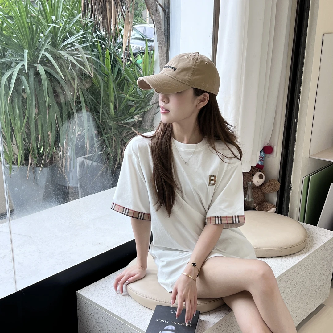 LESS BEARS英国轻奢皇家小熊情侣款夏季宽松圆领时尚百搭格纹T恤