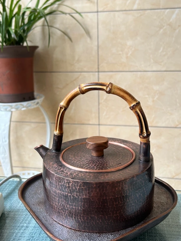 茶壶 太平天下铜煮水壶纯铜 烧水壶 全手工锻打 紫铜壶