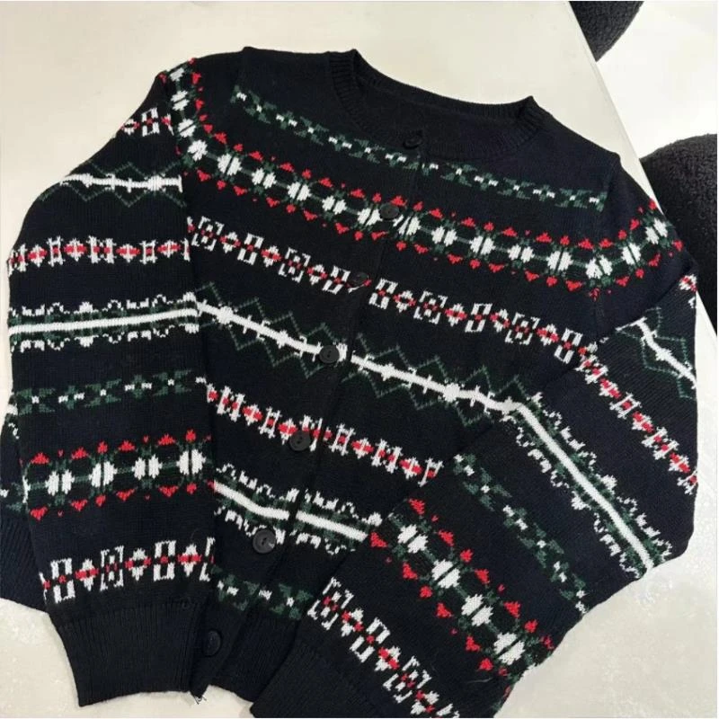 复古提花针织开衫 988