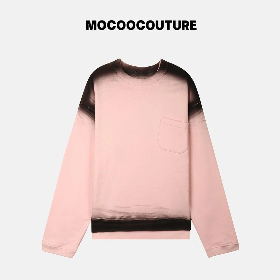 手工泼墨粉色 套头卫衣 26106