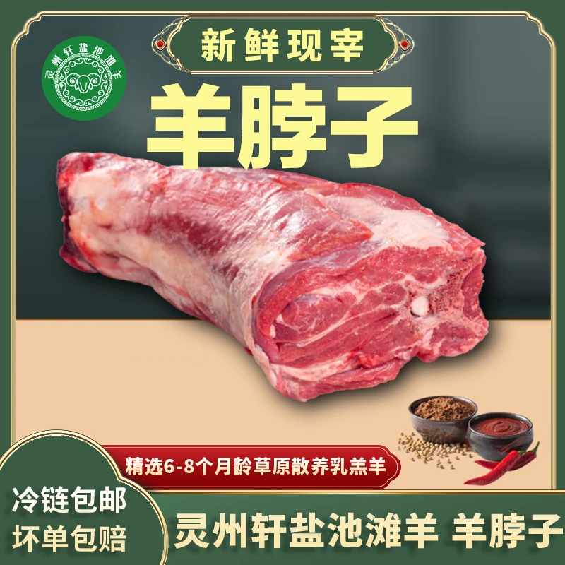 宁夏盐池滩羊羊脖子羊颈排绵羊肉草原美食羔羊肉草饲乳羔羊5斤