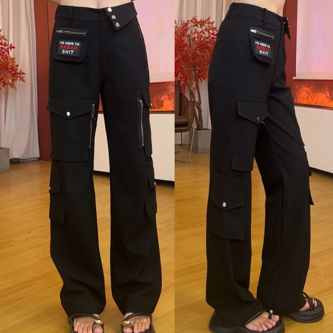 柯米儿KM50002时尚休闲工装裤阔腿裤西装裤