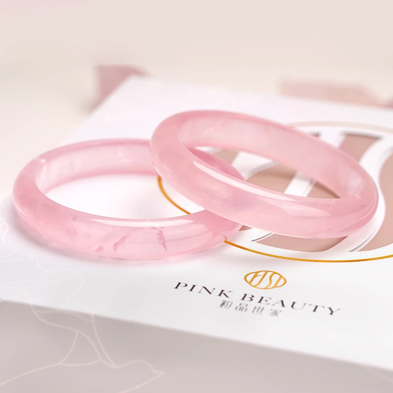 非金属手镯 手镯冰透天然粉色少女心手镯礼盒
