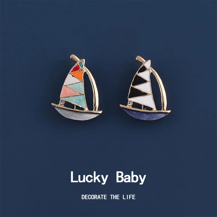 一帆风顺复古风帆船胸针高档女日系可爱新款潮徽章别针男胸花配饰