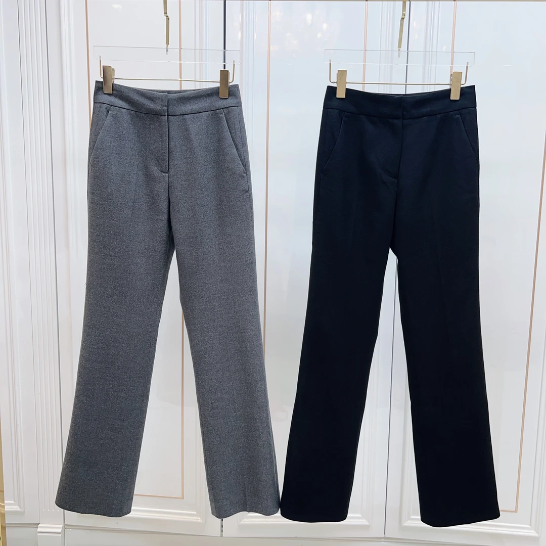 5529研家轻奢气质百搭咩毛微喇修身显瘦休闲长裤