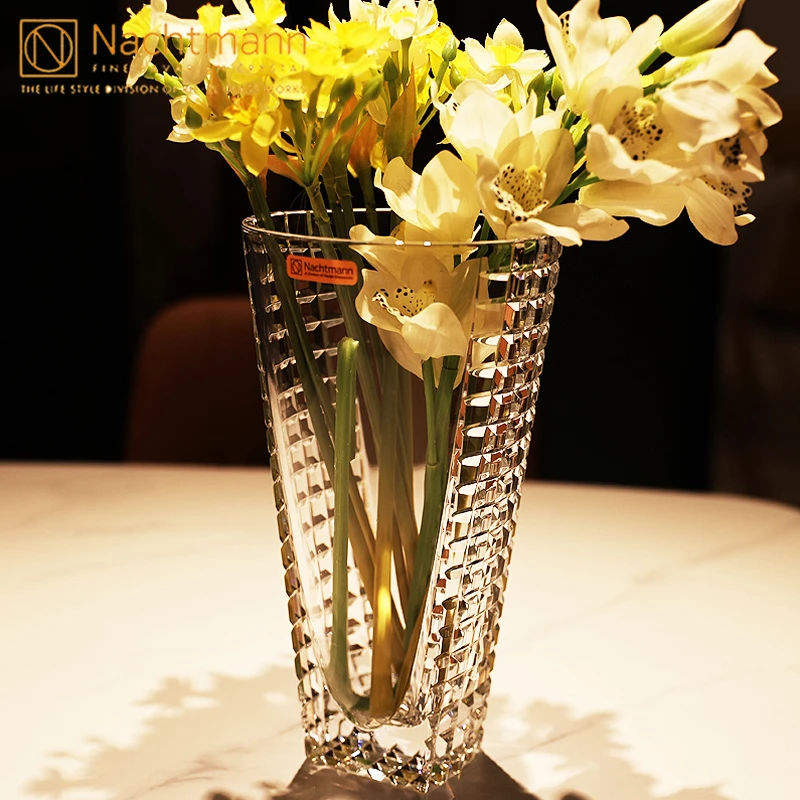 德国nachtmann进口透明水晶花瓶干花鲜花水养插花瓶客厅欧式摆件