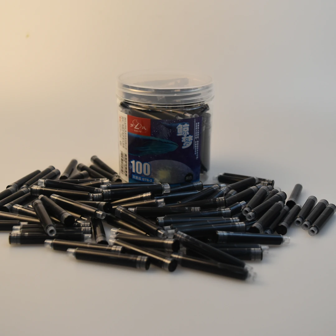(墨囊)100支通用型可替换可擦蓝色黑色优品中小学生钢笔用
