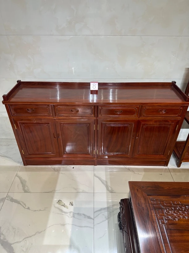 刚果花梨木全独板四门四抽餐边柜储物柜158✖️40高82
