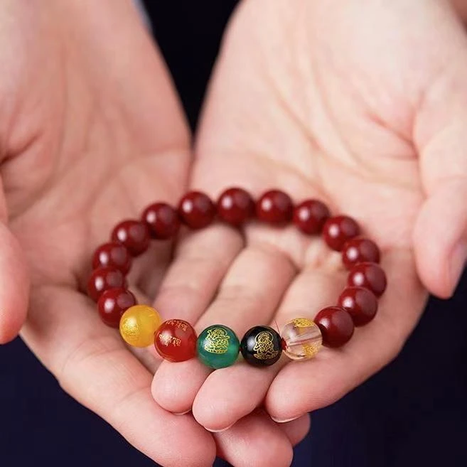 非金属仿水晶手链 五色单圈情侣时尚男女款手串