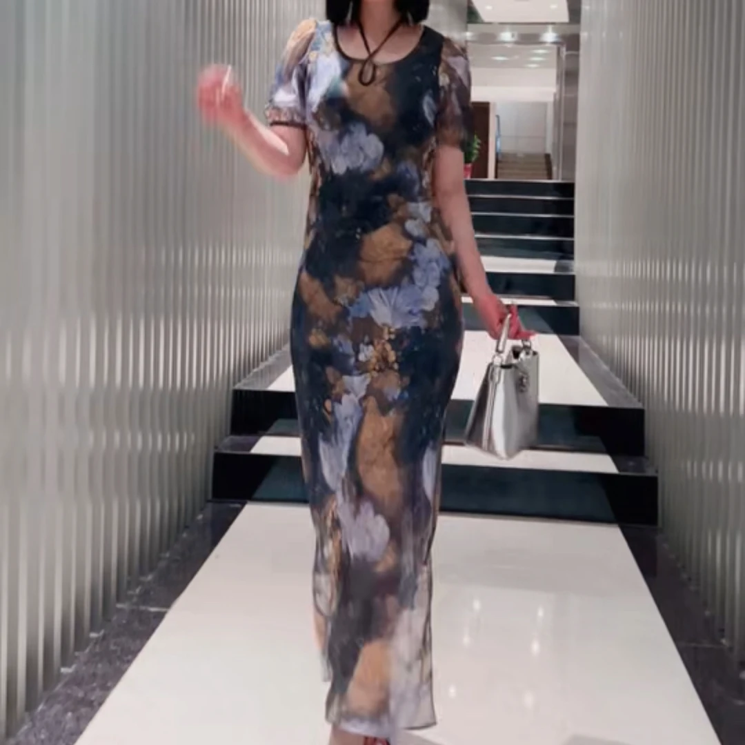 设计师原创收腰花连衣裙