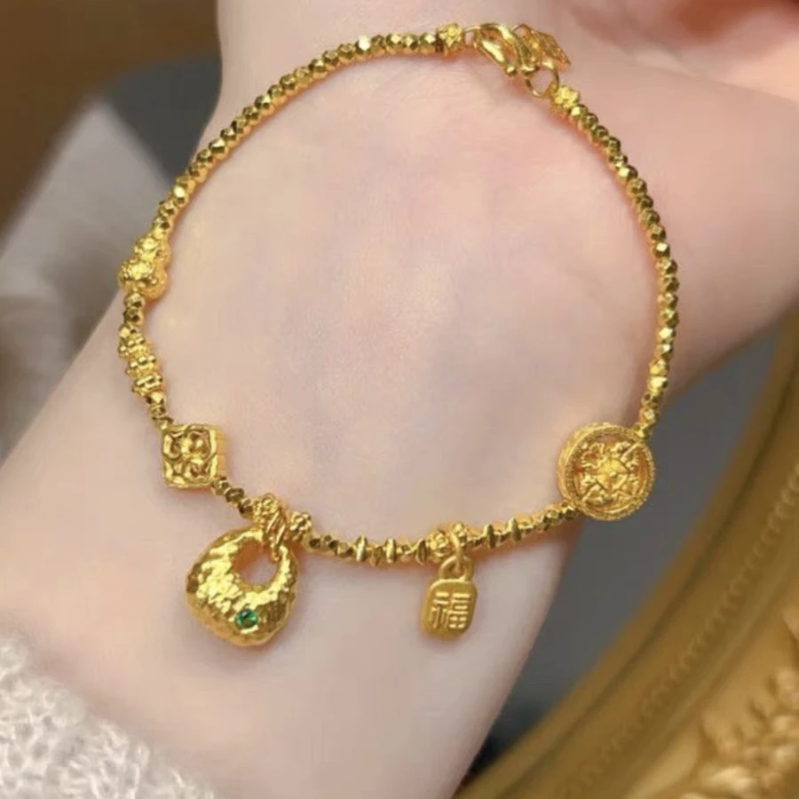 合金手链 绿点胖福岁岁蹦迪珠手链