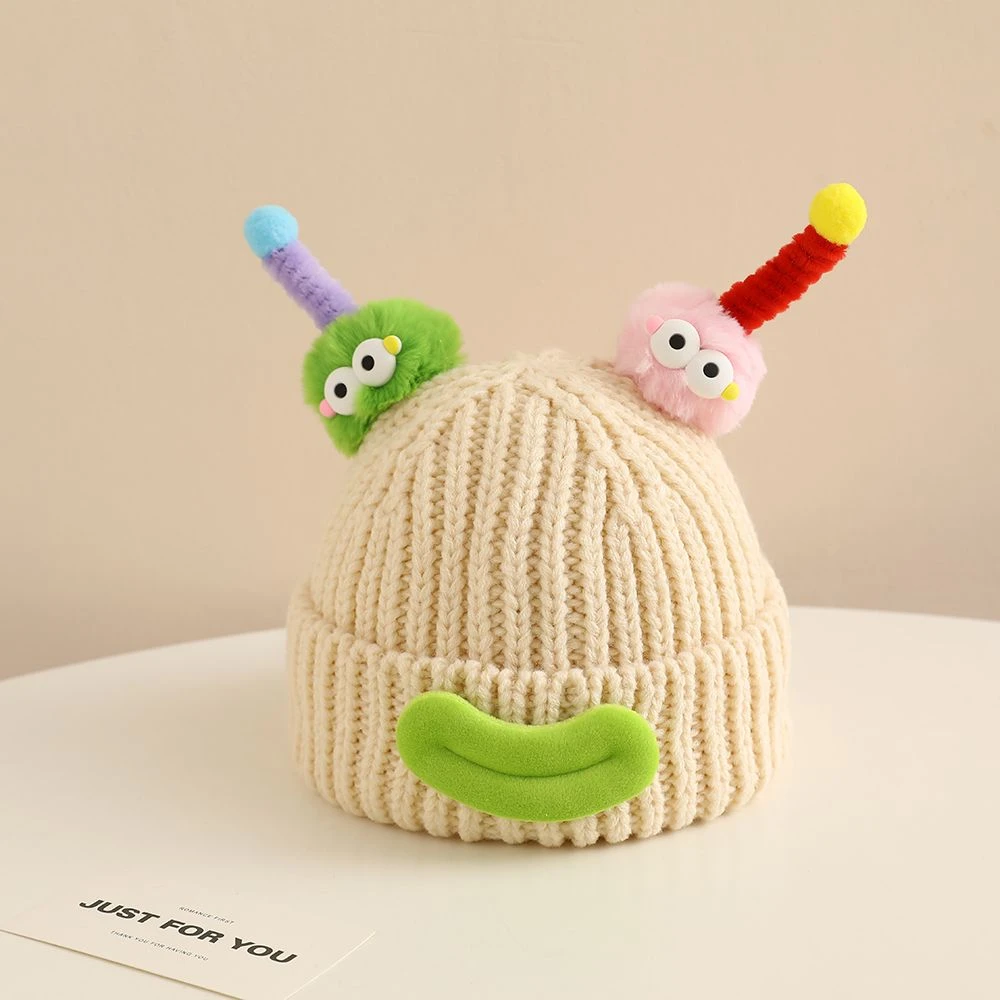 儿童帽子卡通可爱秋冬针织帽宝宝毛线帽男女婴幼儿冬天护耳保暖帽