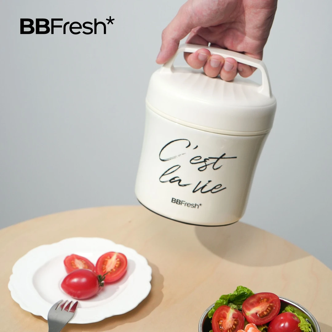 BBFresh保温饭盒上班族带饭保温桶大容量304不锈钢法式双层便当盒