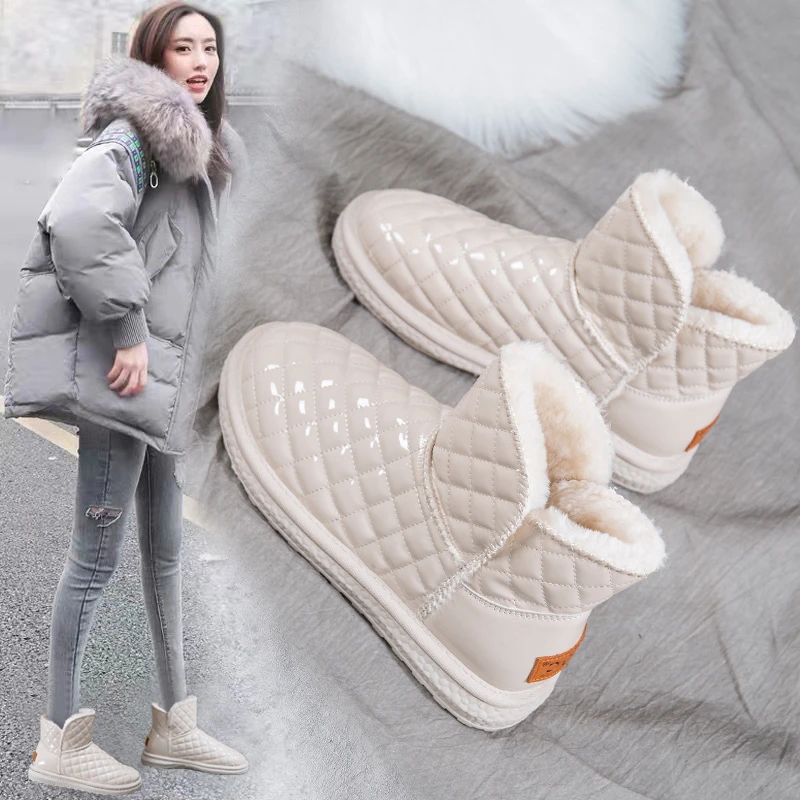 雪地靴女2025年新款棉鞋女冬季加绒加厚短靴防水洋气靴子保暖女鞋