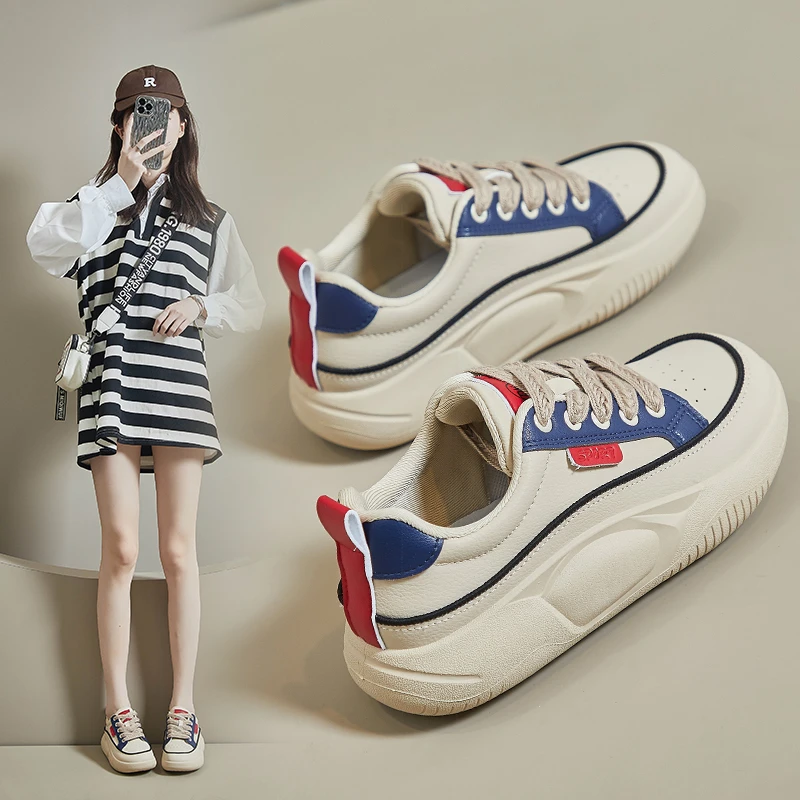 女鞋2024春季新款百搭学生休闲运动鞋厚底小白鞋爆款轻便平底板鞋