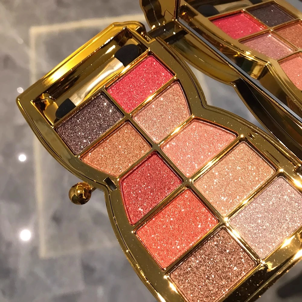 法国正品超闪九色十色眼影盘女2024新款大地色珠光亮爆闪防水防汗