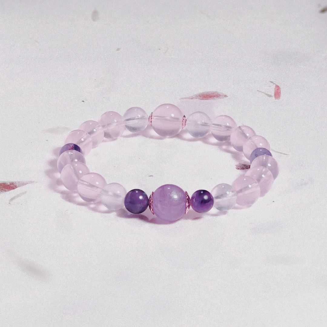 【三步倾心】宋导自营天然粉水晶紫锂辉紫超七原创设计手串
