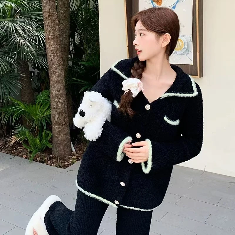 【奥黛丽】软绵绵可外穿半边绒可爱宽松保暖可爱睡衣女