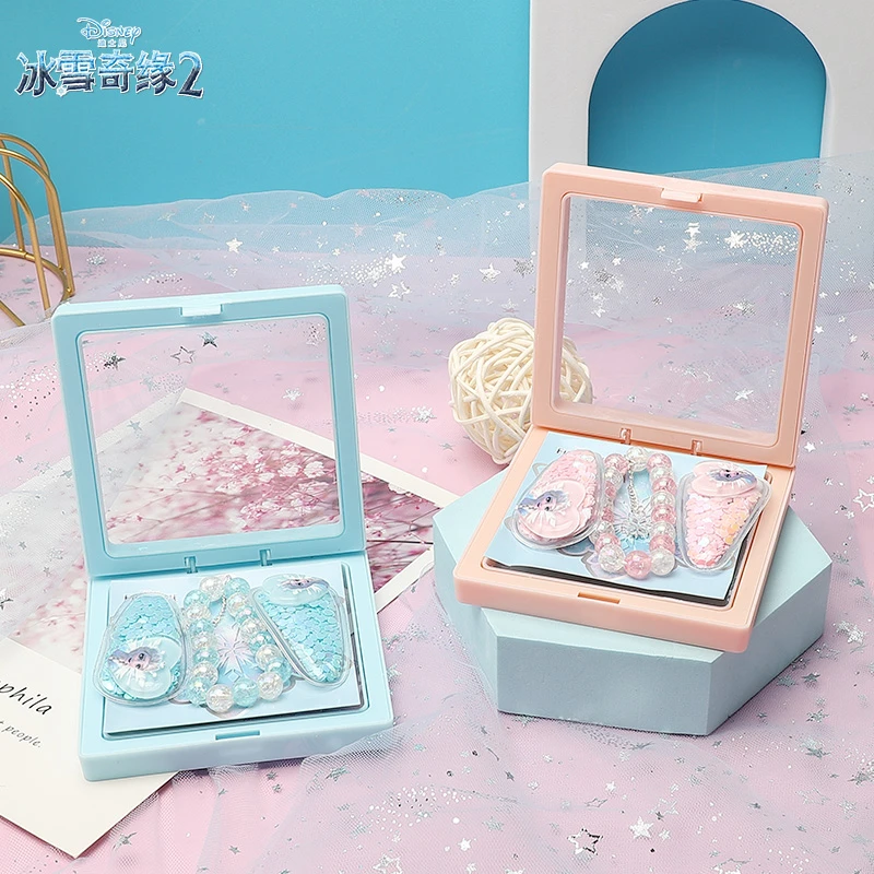 【PINKY】正品迪士尼冰雪艾莎公主手环链发夹套装