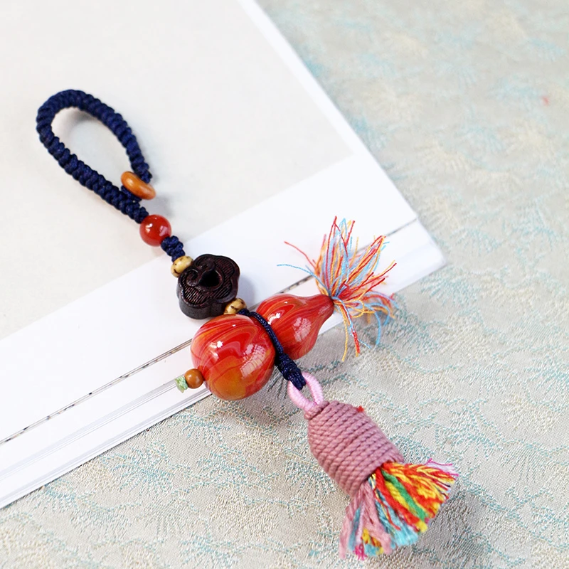 璞然 非遗手工大漆漂漆葫芦钥匙包包挂件 工艺品