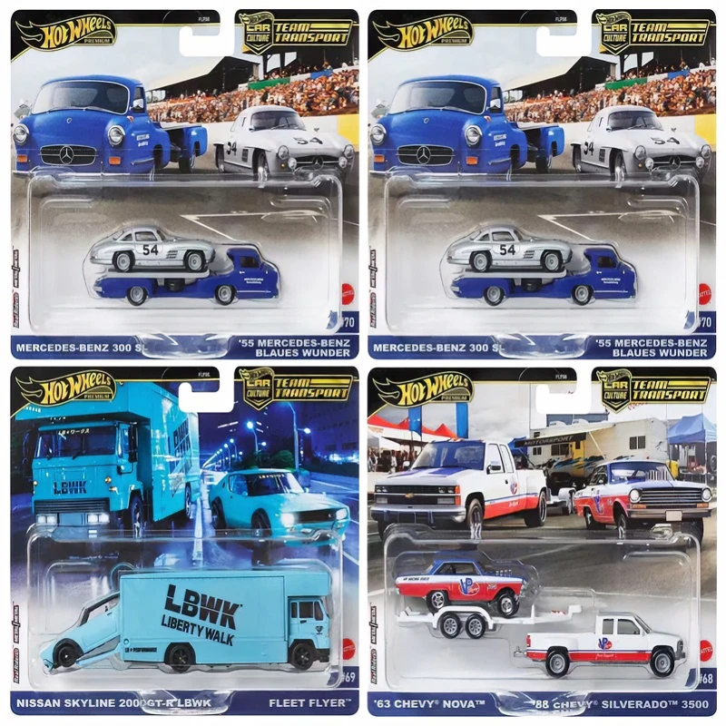 风火轮金标运输车队海奔驰运输车合金铁底胶胎汽车文化FLF56