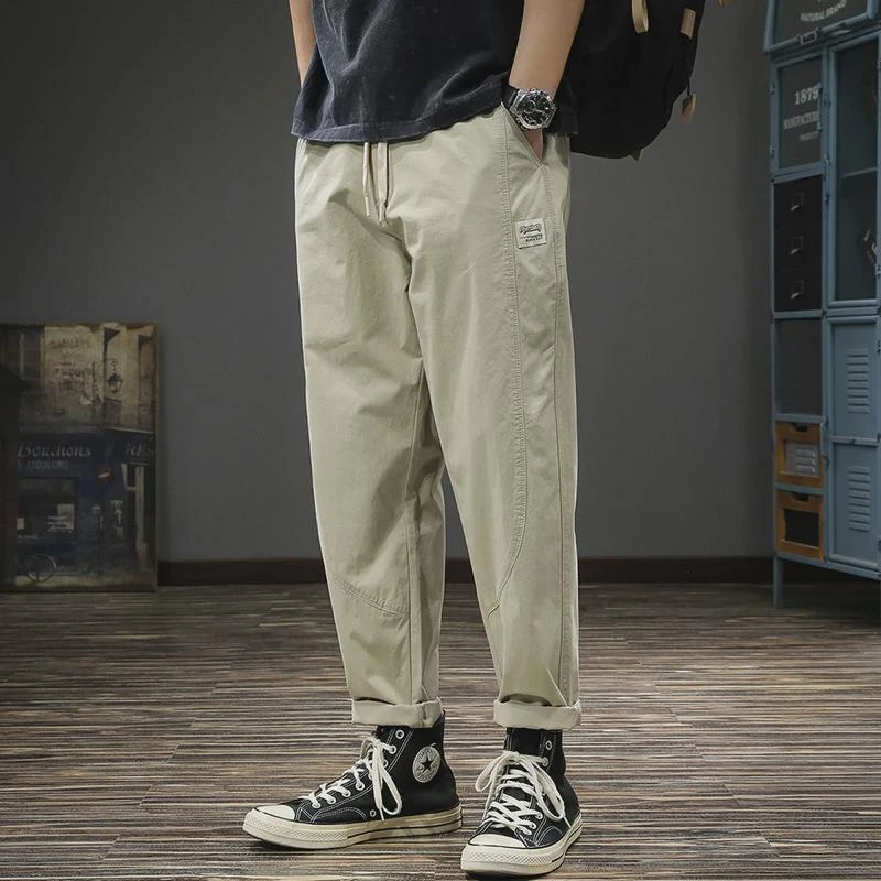 御蔻美式工装男士休闲裤夏季新款潮牌哈伦裤宽松直筒锥形薄款凉感