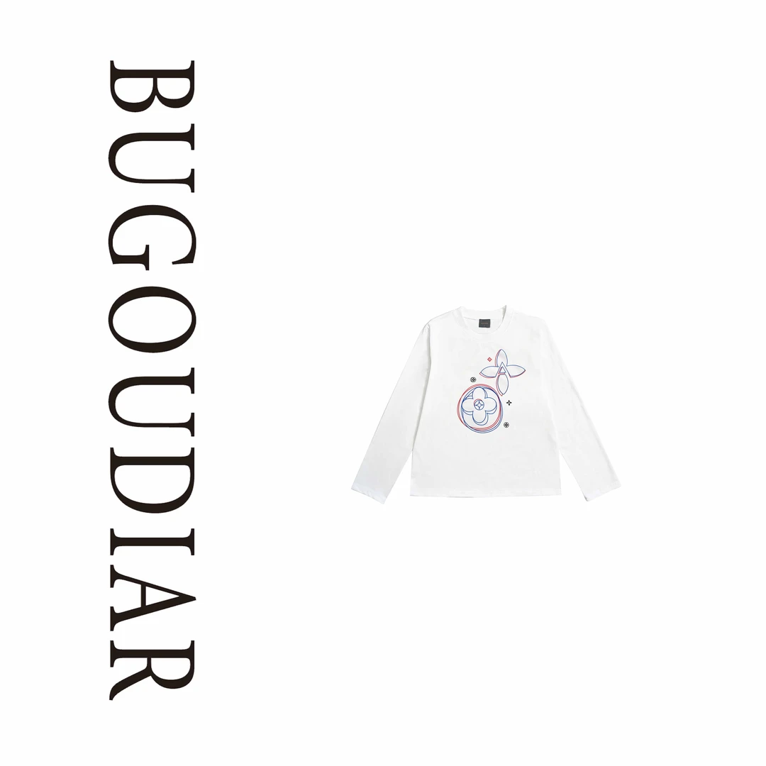 BU092休闲百搭简约时尚设计款潮长袖印花帽T恤