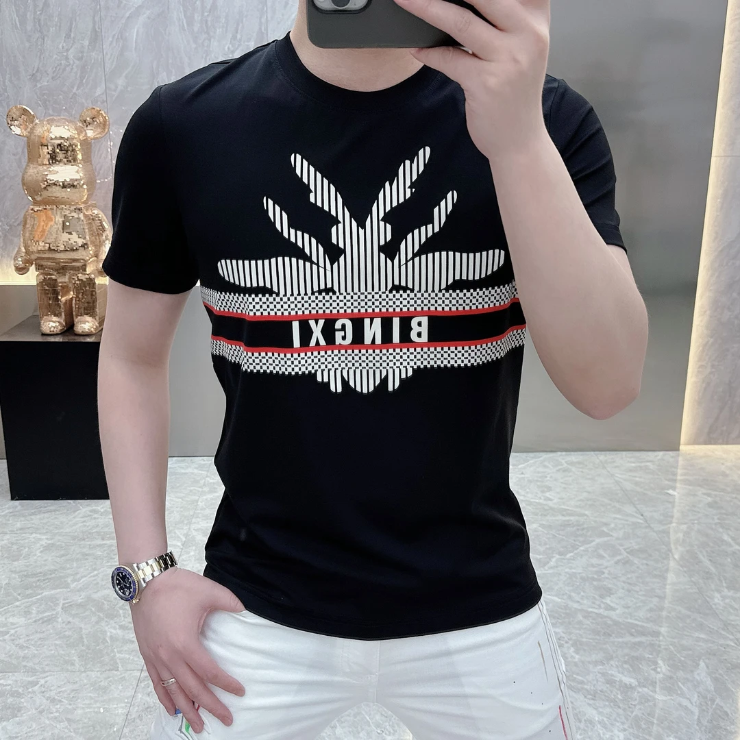 BX名品.高端欧版男士圆领T恤时尚潮流休闲百搭高品质2024夏季新款