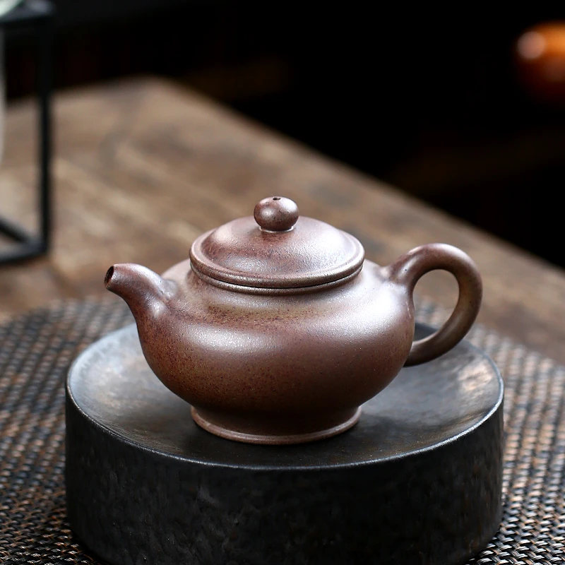 大吉羊柴烧 宜兴紫砂壶泡茶壶茶具 原矿本山绿泥掇只230ml庄泽明