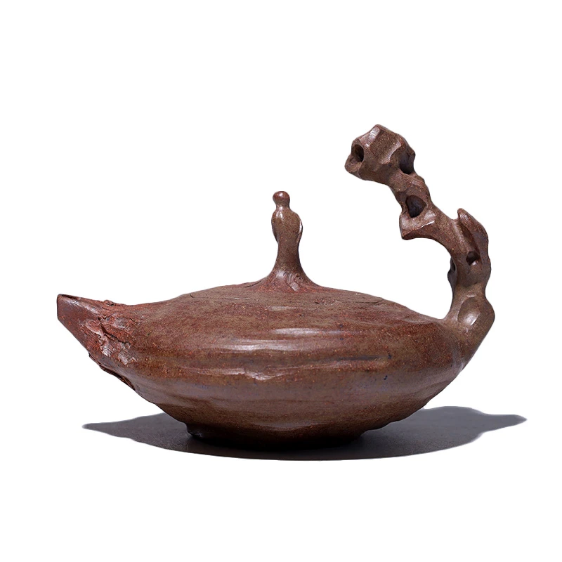 大吉羊柴烧 宜兴紫砂壶茶壶 原矿本山绿泥须尽欢120ml徐顺伟