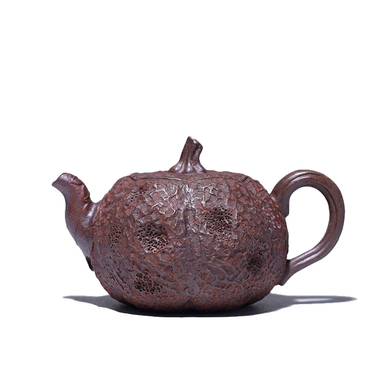 大吉羊柴烧 宜兴紫砂壶纯手工茶壶 原矿紫砂小灵瓜80ml徐顺伟