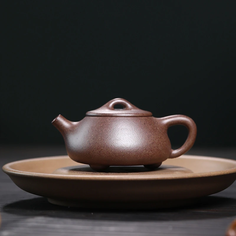 大吉羊柴烧 宜兴紫砂壶茶壶 原矿本山绿泥小满瓢80ml庄勤英