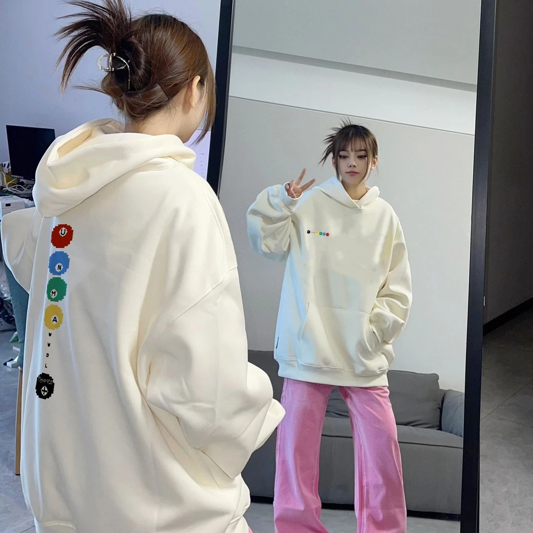 ATZA国潮牌美式高街hiphop卫衣女春秋2023年新款小众oversize外套