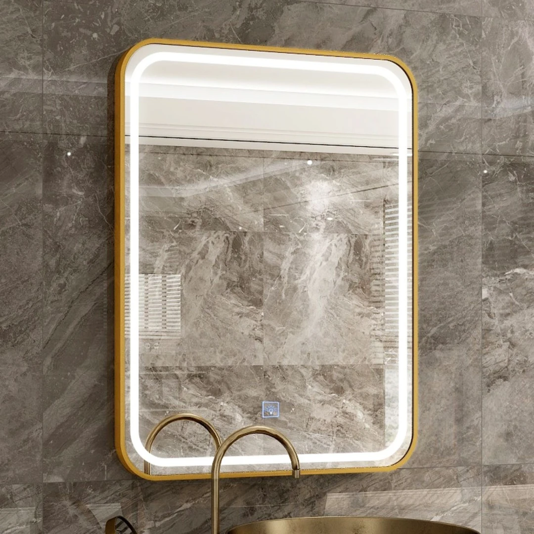 圆角铝合金led浴室镜智能灯镜卫生间镜子带灯卫浴镜酒店发廊工程