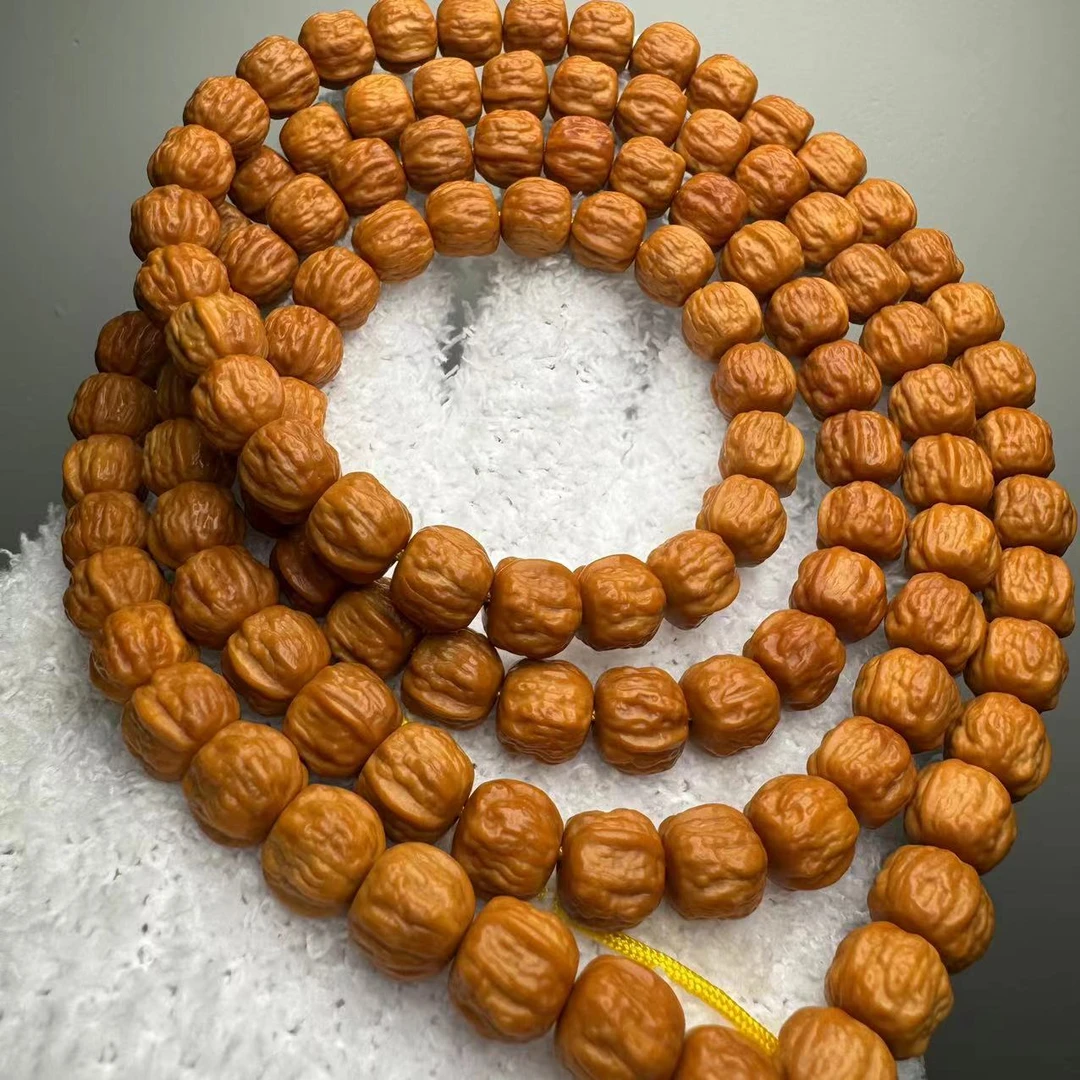 金蟾蛤蟆头108颗脖挂11+mm猴头核桃龙炎料精工雕刻