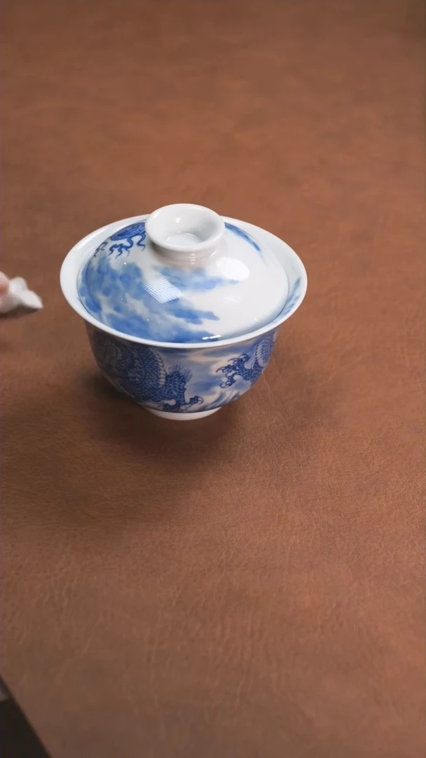 【闪购商品】陶瓷龙纹盖碗