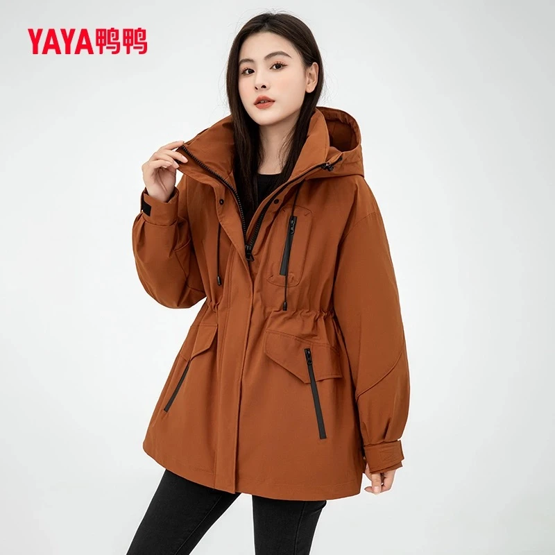 YAYA鸭鸭短款反季羽绒服秋冬新时尚女休闲外套连帽加厚防风外套X