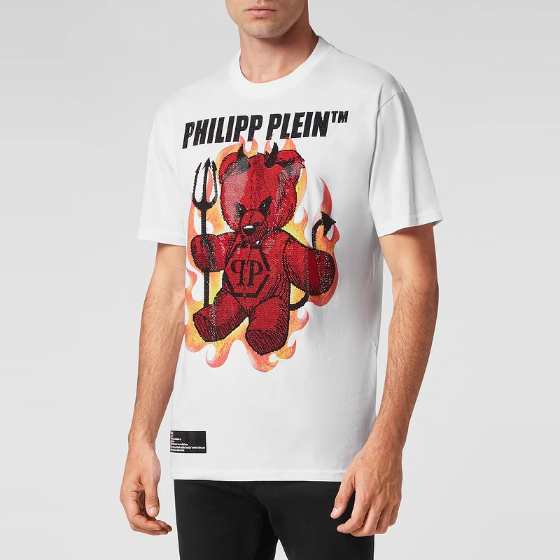 Philipp pleinT恤 男士泰迪熊圆领短袖T恤 菲历沛